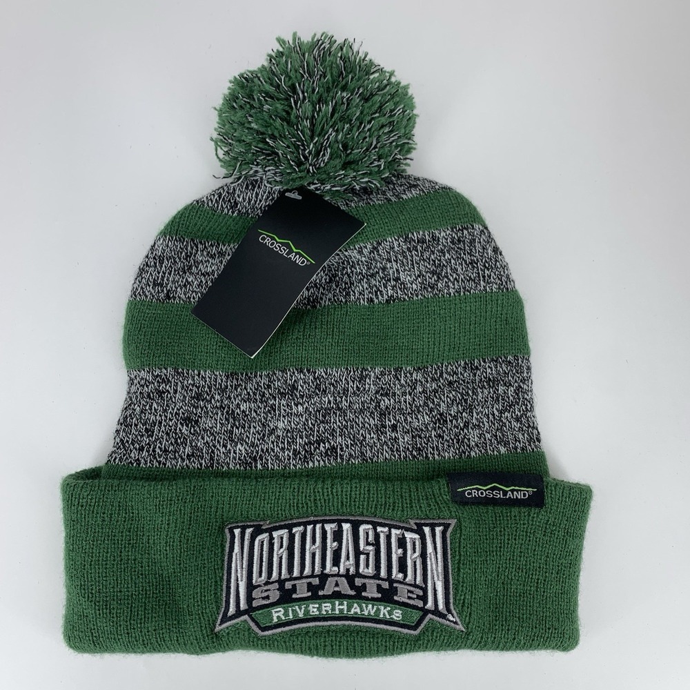 Northeastern State RiverHawks Beanie NSU Souvenir Hat Cap Cuffed Pom Pom NWT